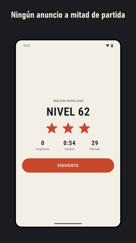 Tablero despejado con tres estrellas