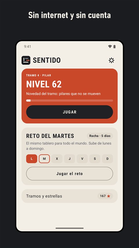 Inicio con el nivel siguiente y la racha de retos