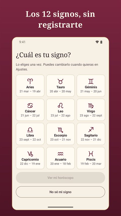 Elegir tu signo