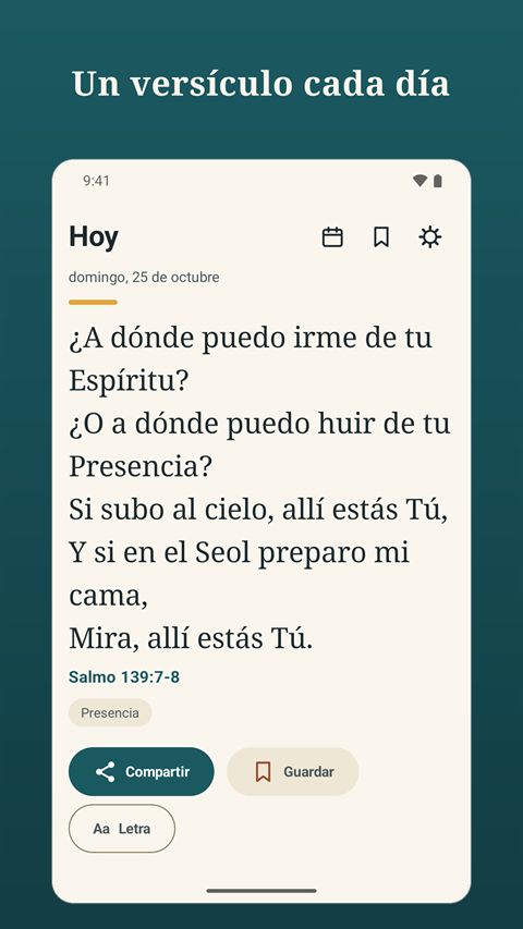 El versículo de hoy a letra grande