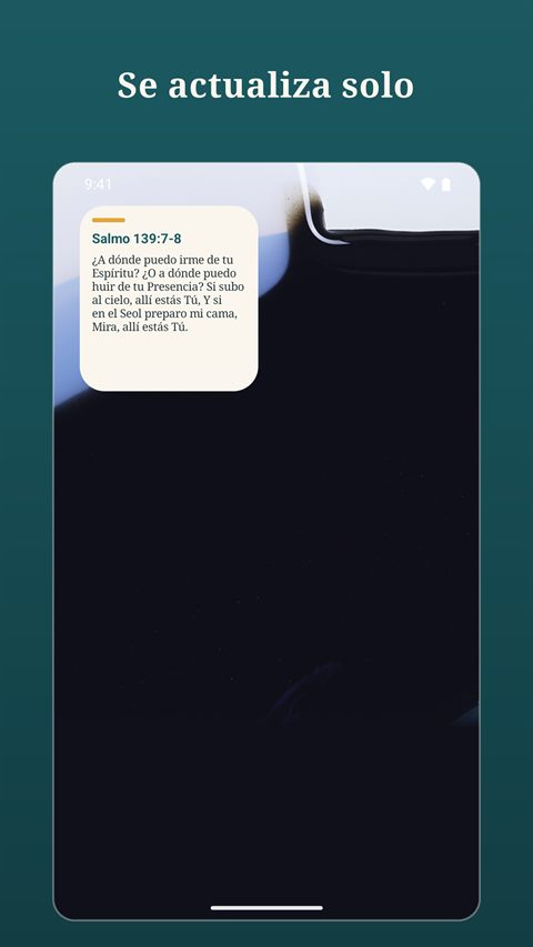 Widget del versículo en la pantalla de inicio