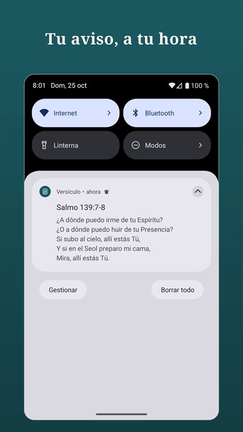 Aviso diario con el versículo